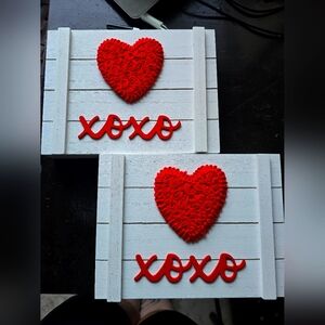 Two Valentines wall.hangings wooden